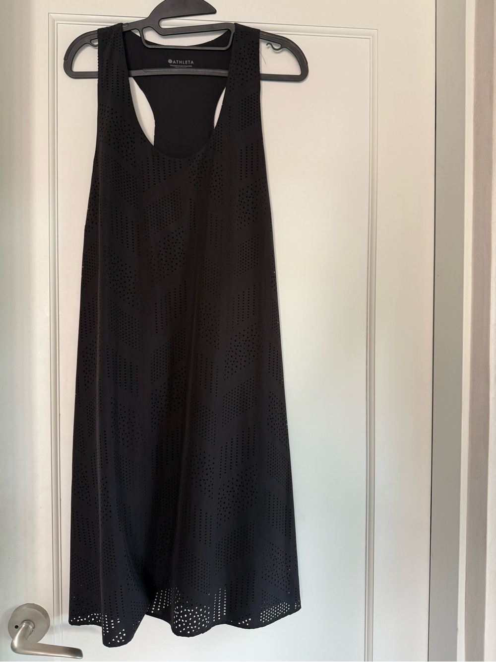 Athleta Black Laser-Cut Racerback Midi Dress